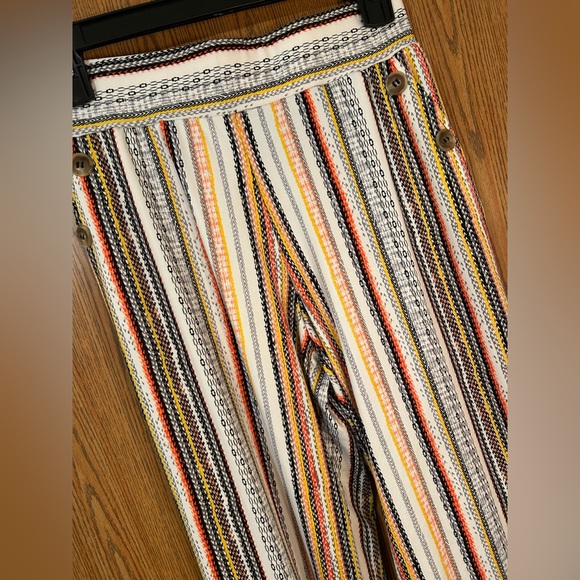 Robert Louis Wide Leg Lightweight Multicolored Striped Pants - Picture 3 of 5